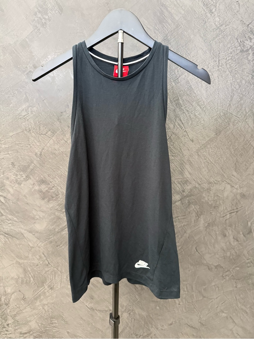 EUC Nike Black Athletic Tank with White Logo size M